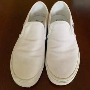 Vans White Canvas Slip-on Sneaker